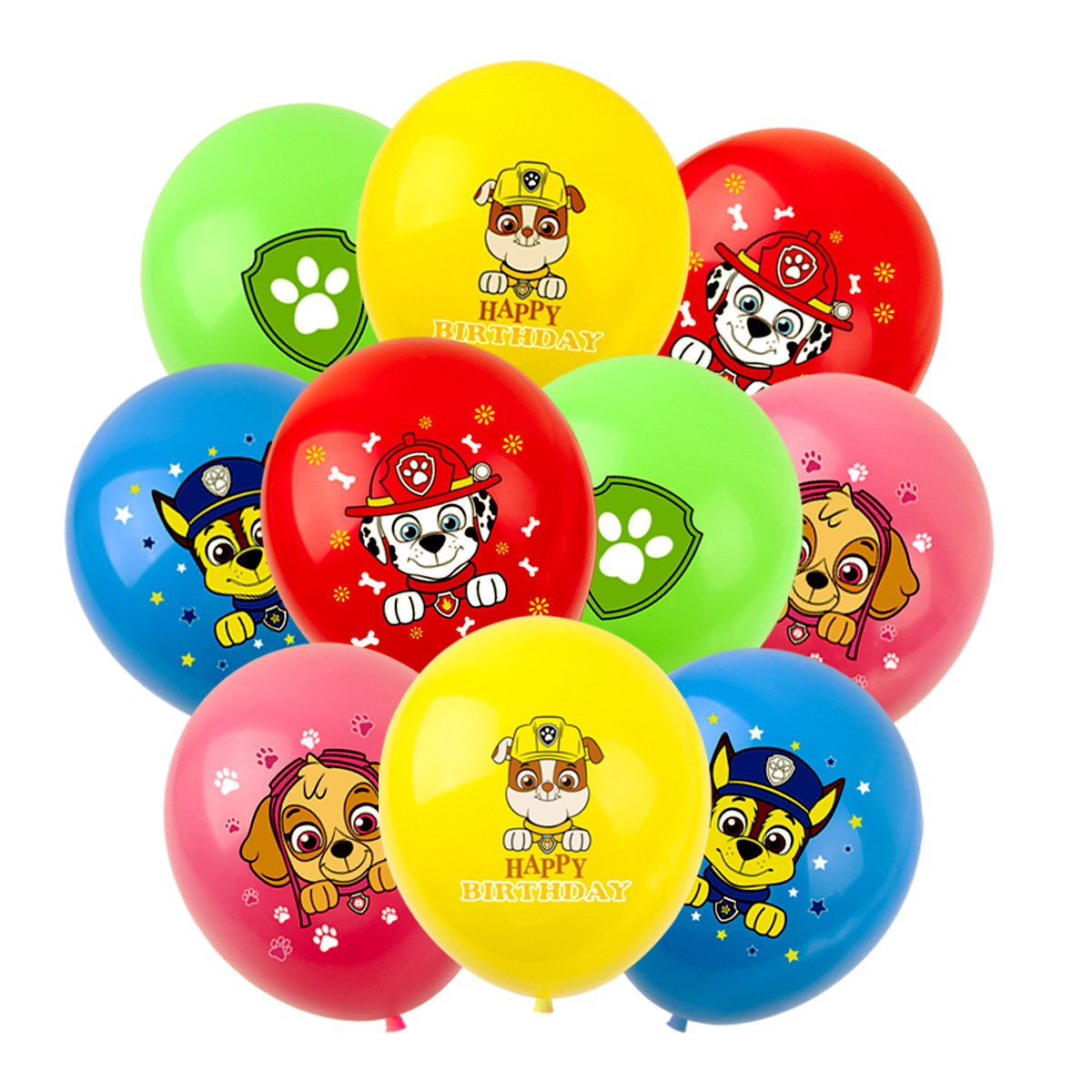 10pcs12 polegada patrulha pata cor sólida balão de látex das crianças feliz aniversário festa decoração chá de bebê globos balão brinquedo
