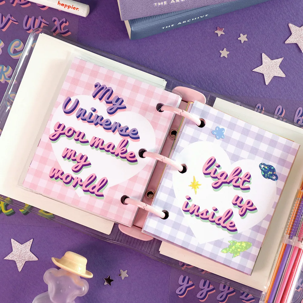 グラデーションカラーの装飾ステッカー,アルファベット,数字,スクラップブッキング,ラベル,日記,カップ,電話,日記,プランナー,材料,10個