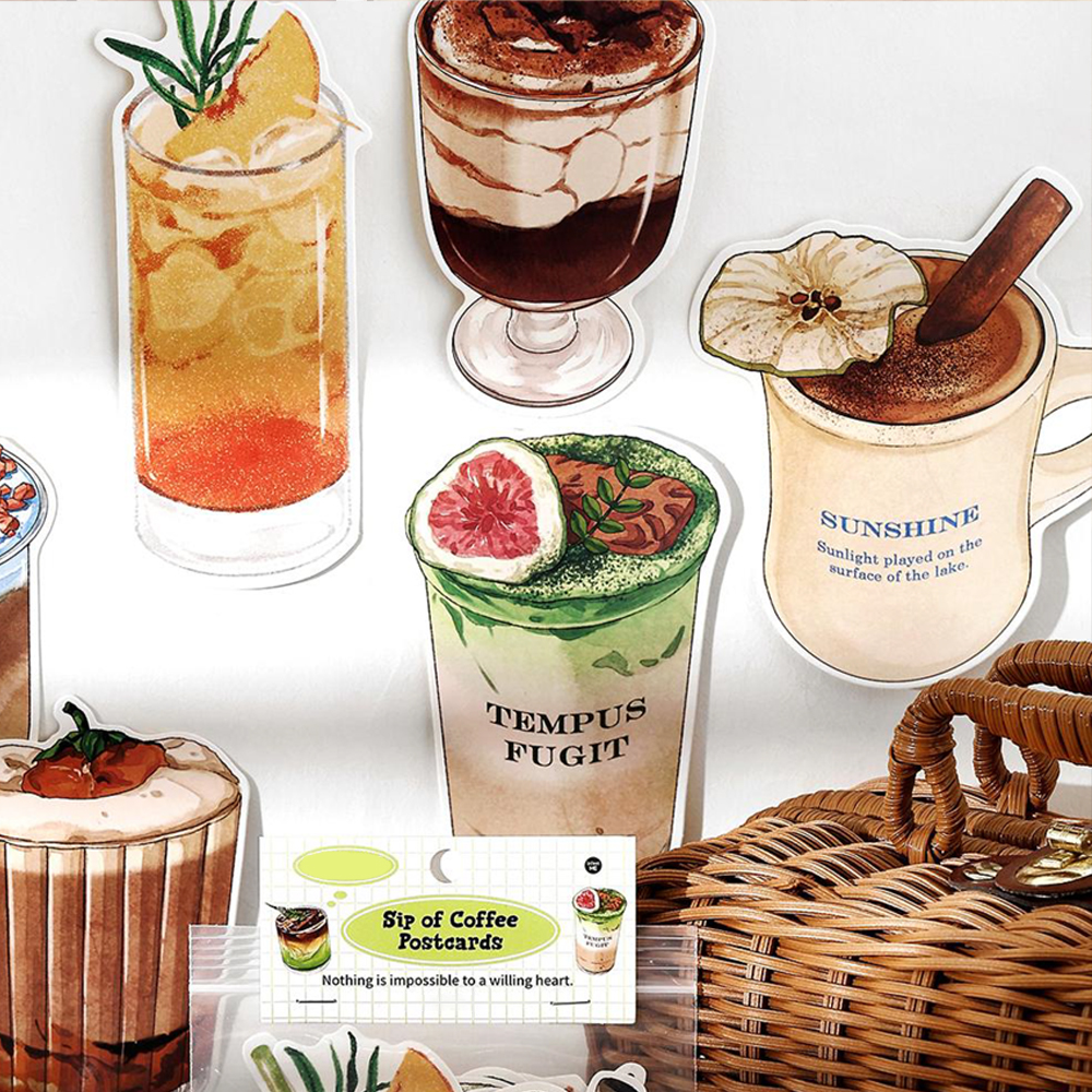 Mr. Papier, 15 teile/beutel, eine Tasse Kaffee themen orientiertes Karten papier, geeignet für Lesezeichen Collage Dekoration Broschüre