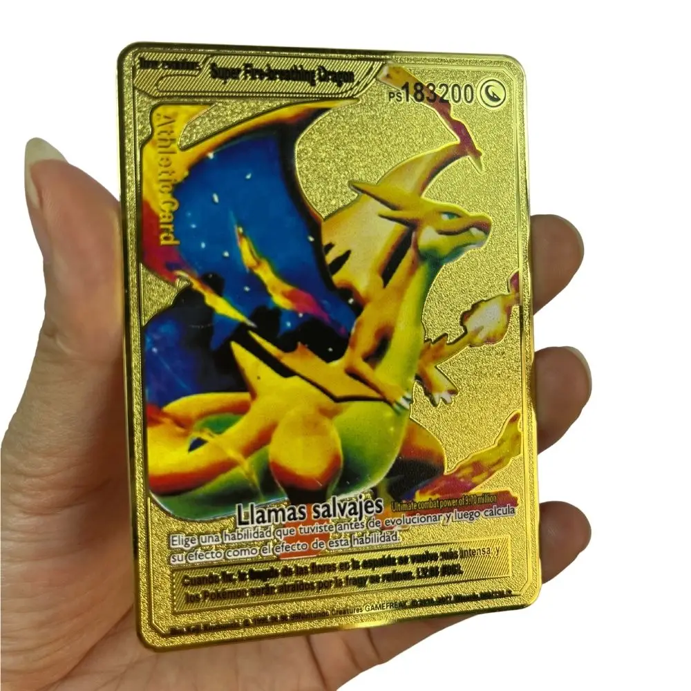 173650 Điểm Raichu Pokemon Vàng Kim Loại Siêu Thẻ Blastoise Eevee Sylveon Mewtwo Pikachu Chiến Bộ Sưu Tập Giao Dịch Sắt Thẻ