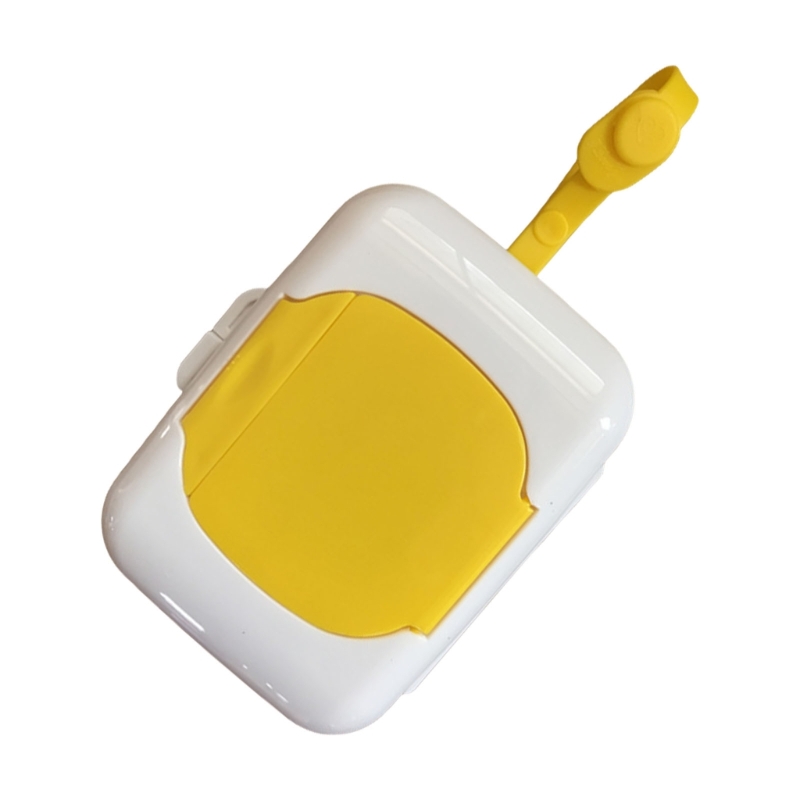 Suporte compacto para lenços umedecidos com alça, recipiente lenços umedecidos para fraldas recarregáveis, caixa para