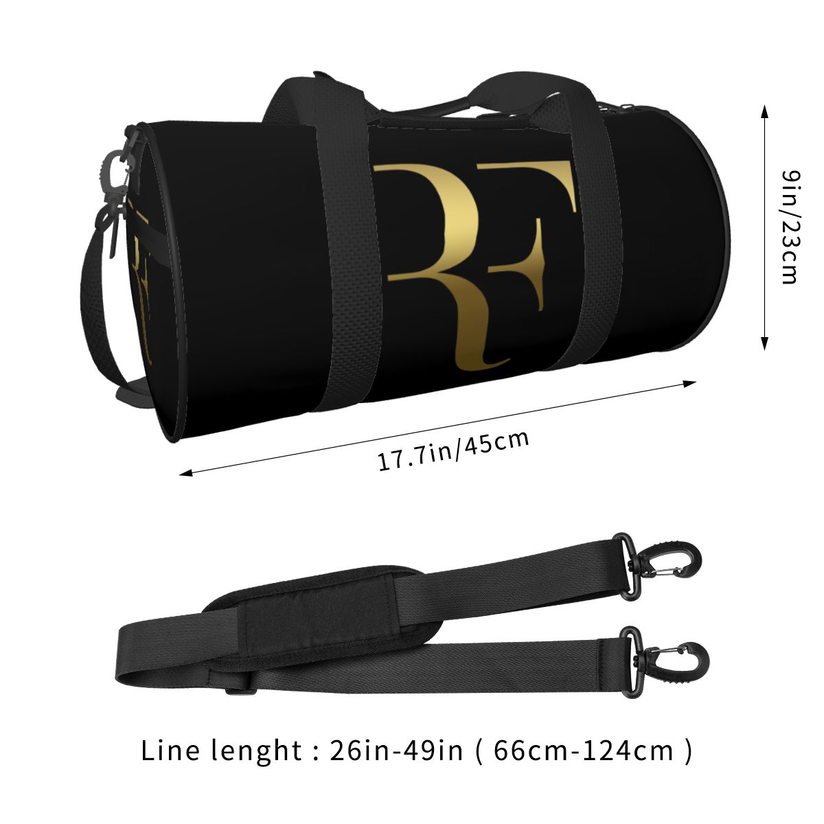 RF Roger Federer Seesack für Männer und Frauen, Tennisliebhaber, Fitnessstudio, Fitnesstaschen mit Tasche für Reisen