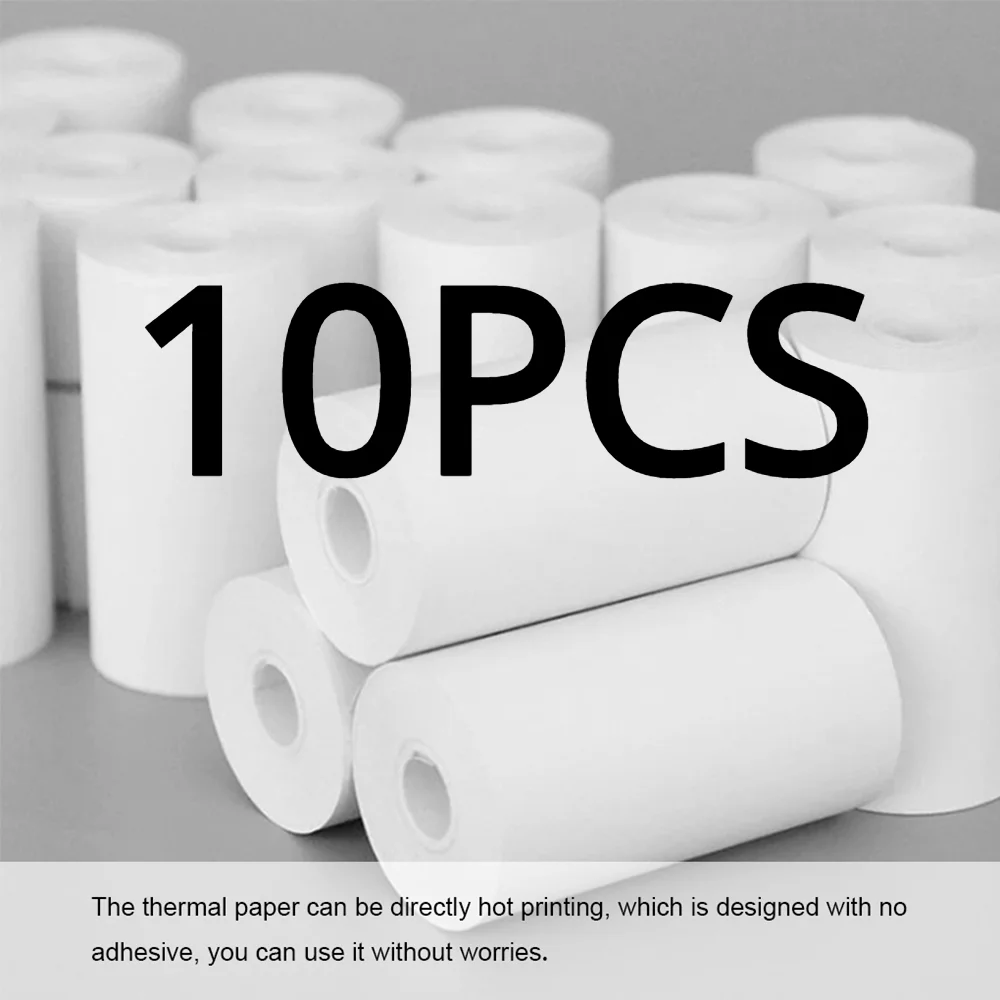Papier thermique pour impression instantanée d'appareil photo pour enfants, papier blanc pour impression d'appareil photo pour enfants, pièces de rechange, accessoires, 10 rouleaux, 57x25mm