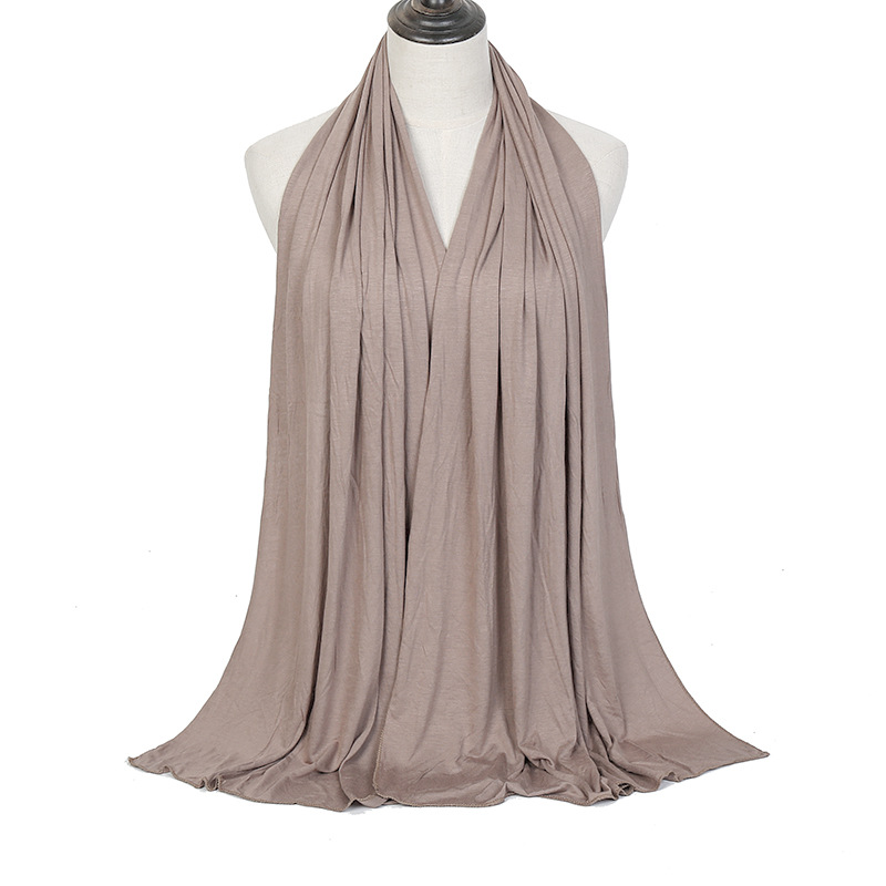 Lenço hijab de algodão modal macio para mulheres, xale muçulmano longo, turbante liso, envoltórios de cabeça, bandana africana, 170x60cm