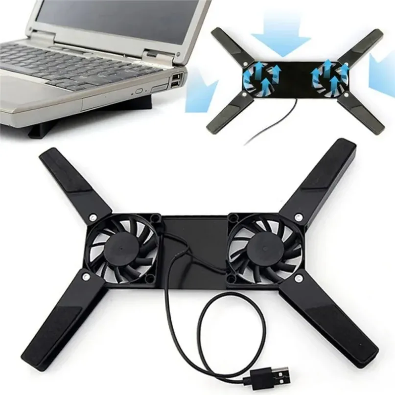 2 Fan Laptop Cooling Pad USB-aangedreven Cooling Dock Luchtkoeling Laptop Koeler Beugel voor Notepad Universele 7 15 "1 Notebook Stand