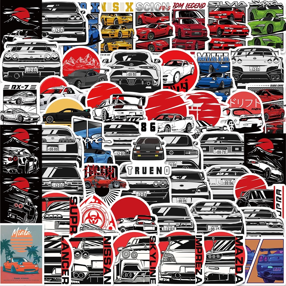 10/30/50 個日本 JDM レトロフィットレーシングカーステッカー漫画デカール電話ケーススケートボードスーツケースクール落書きデカール子供のおもちゃ