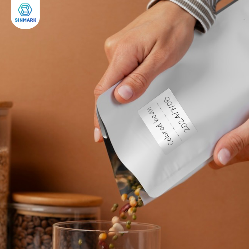 SINMARK ホワイトステッカー 3/6/10 ロール防水紙粘着ラベル抗油使用 SK58/SK20/SK35 ミニサーマルプリンタテープ