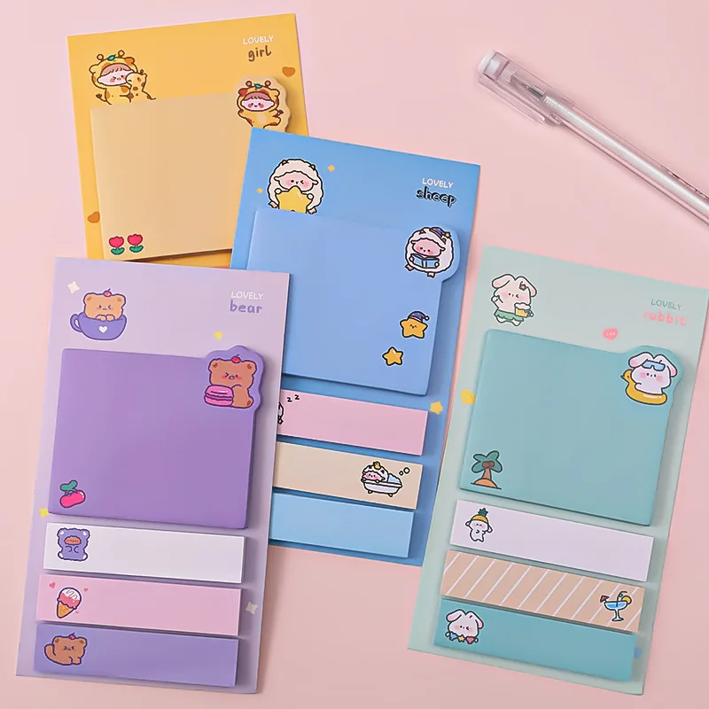 Kawaii Cute Animals Paper Sticky Notes Creative Notepad Memo Pads Office School Stationery Adhesive Stickers Decoration