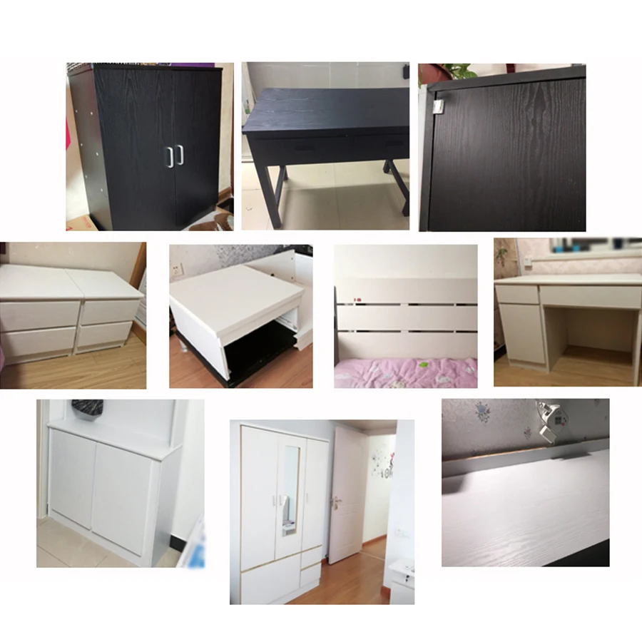 Rollo de papel tapiz autoadhesivo impermeable de PVC, muebles, gabinetes, película decorativa de vinilo, pegatinas de grano de madera para decoración del hogar Diy