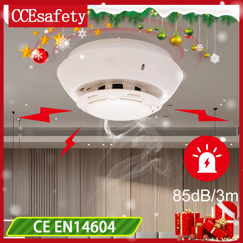 Detector de humo SD302, Sensor de humo de 10 años, alarma de humo, batería reemplazable, botón de silencio para el hogar, oficina, Hotel, escuela, restaurante