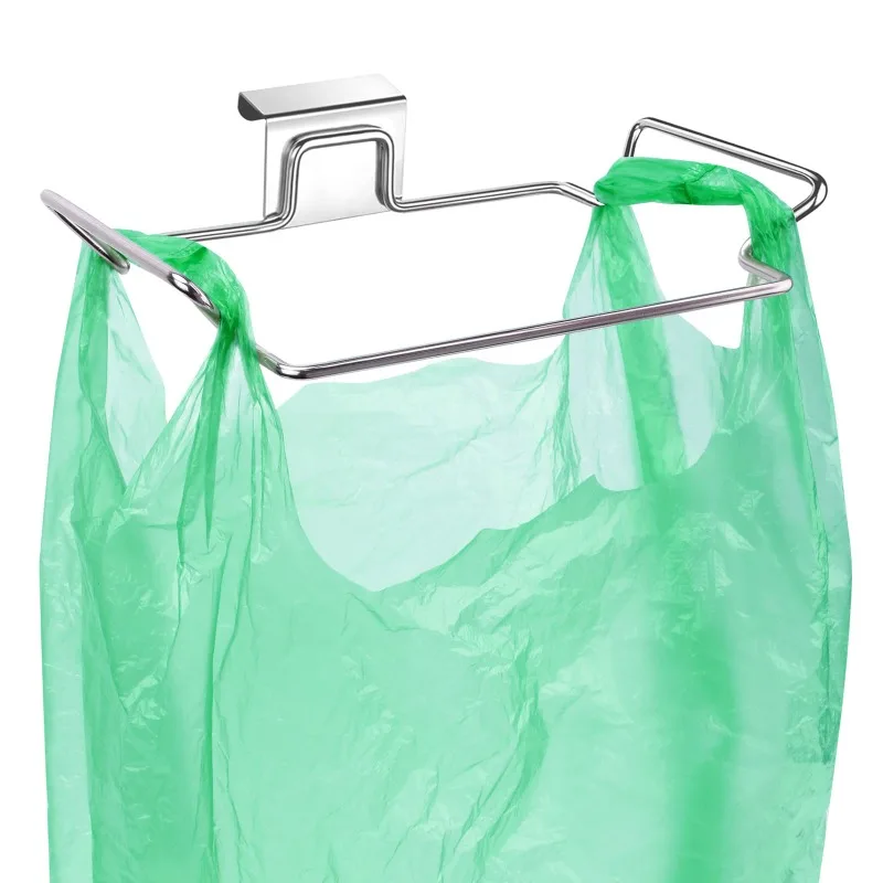 Portaoggetti per sacchetti della spazzatura per porta dell'armadio da cucina Portaoggetti per stoccaggio dei rifiuti per armadio in acciaio inossidabile