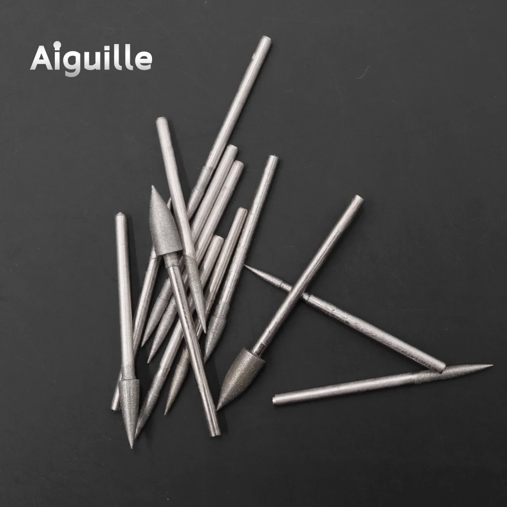 10 Chiếc 400 #2.35Mm 1-6Mm Kim Cương Xay Burr Ngọc Đánh Bóng Kim Cương Bit Răng Bit kim Cương Xay Điểm