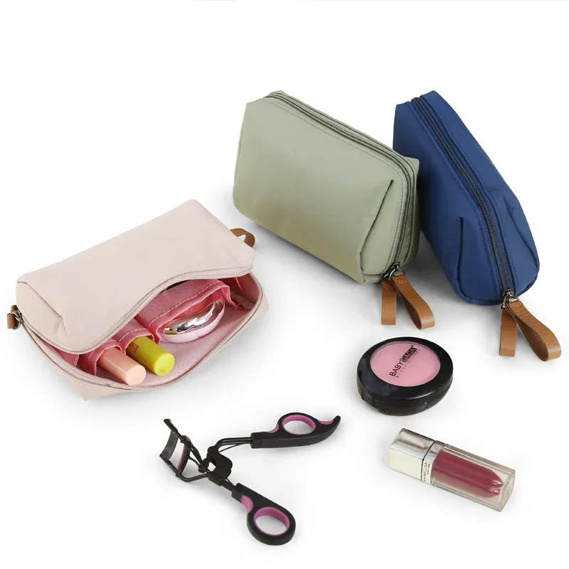 Bolsa de almacenamiento de viaje Dacron de varios colores, bolsa de cosméticos dividida, bolso de lápiz labial, bolsa de maquillaje impermeable de gran capacidad