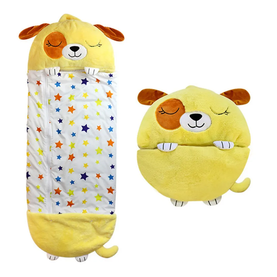 어린이 침낭 어린이 만화 동물 담요 Sleepsacks 봉제 인형 베개 소년 소녀를위한 아기 안티 킥 이불 수면 자루