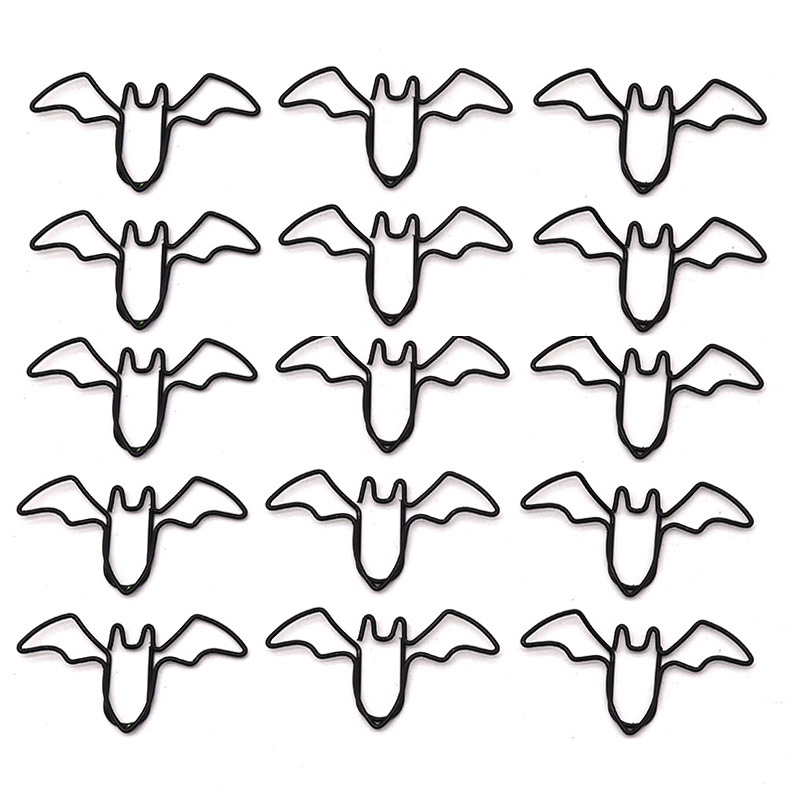 Plastic-coated Thread Black Bat Paper Clip Metal Paper Clips Cool Office Stationery Supplies File Paper Classification Paperclip