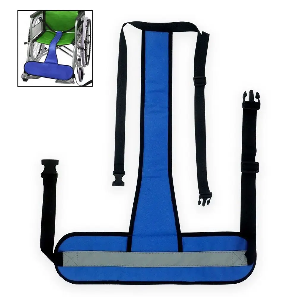 Adjustable Wheelchair Safety Belt Prevent Tilting or Falling Fixing Wheelchair Harness Strap Anti-fall with Front Cushion