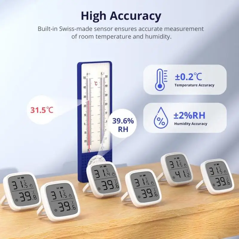 SONOFF-Sensor de temperatura y humedad Zigbee SNZB-02D, Detector de termostato LCD, trabajo doméstico inteligente con Ewelink Alexa Google Home
