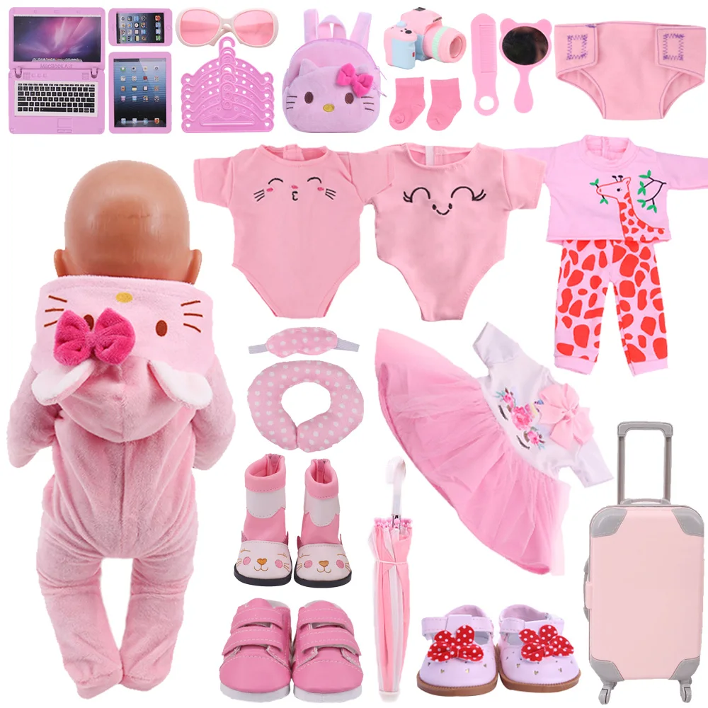 Doll Clothing Spring Shoes Clothes Accessories 18 Inch US and 43 cm Baby Newborn Doll Rebirth Girl Toys Our Generation