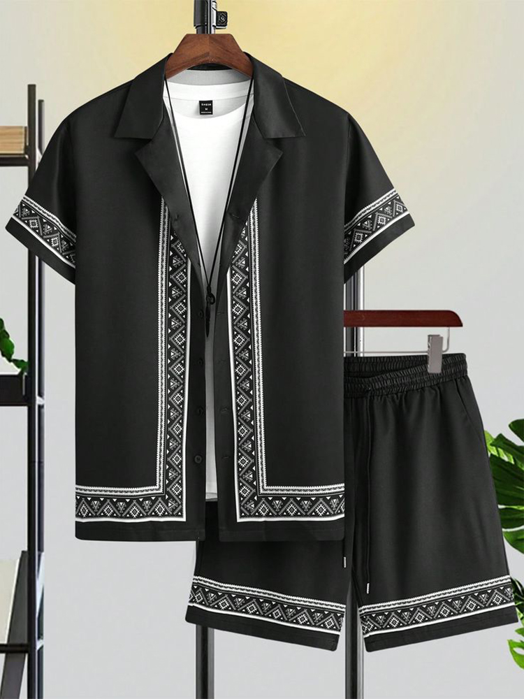 Ensemble chemise d'été pour hommes, chemise et short imprimés en 3D, mode décontractée, frais, Simple, chemise hawaïenne à revers