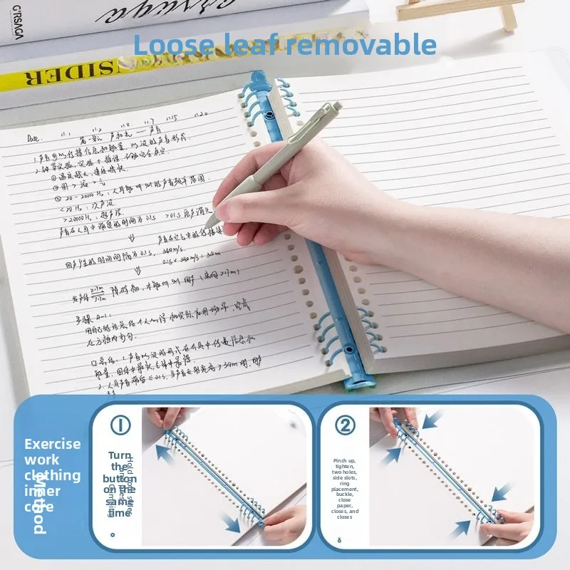 120Pages A5 Loose Spiral Notebook Detachable Coil Notebook PVC Waterproof Cover Simple Student Notepad School Supplies