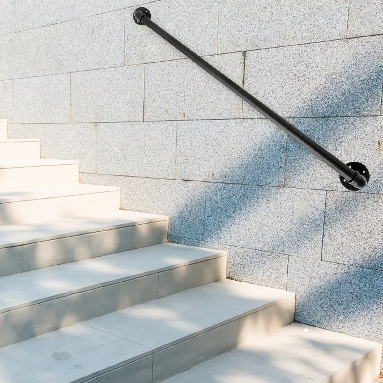 4FT Black Metal Staircase Handrail Industrial Hand Rail