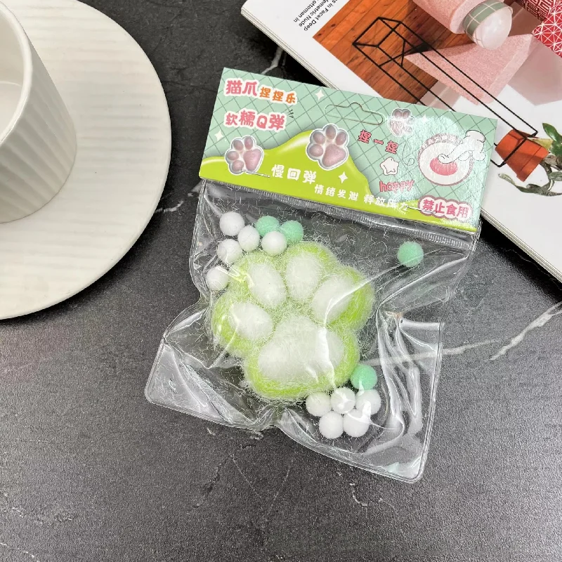 นุ่มเหนียวความเครียดบรรเทาผ่อนคลาย Squishy Fidget การ์ตูน Mini Kawaii Cat Paw ซิลิโคนแมว Paw น่ารักสีชมพูฟุตเด็กของขวัญสาวของเล่น