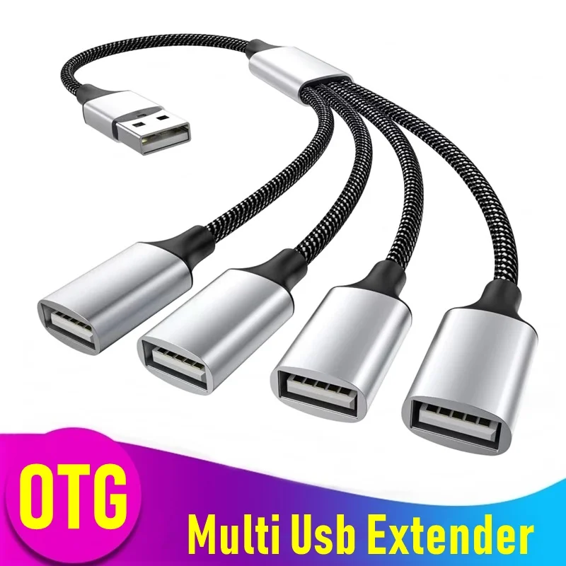 Hub USB Type C Phần Mở Rộng 4 Cổng USB Bộ Chia OTG Tốc Độ Cao Đầu Chuyển Di Động Chuyển Đổi Dành Cho Máy Tính Laptop macbook Pro