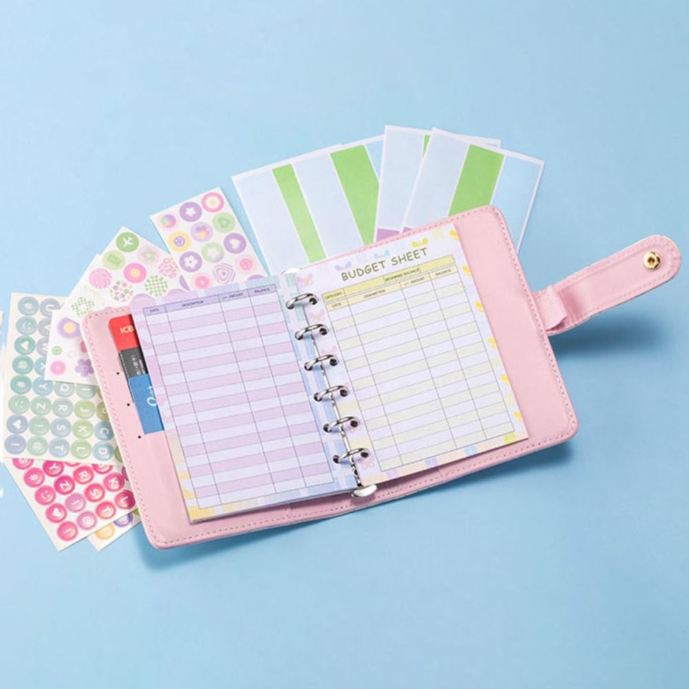 PU Leather Budget Binder Planner Daily Weekly Wallet Organizer Envelope Challenge Binder Cash Envelopes Bill Holder