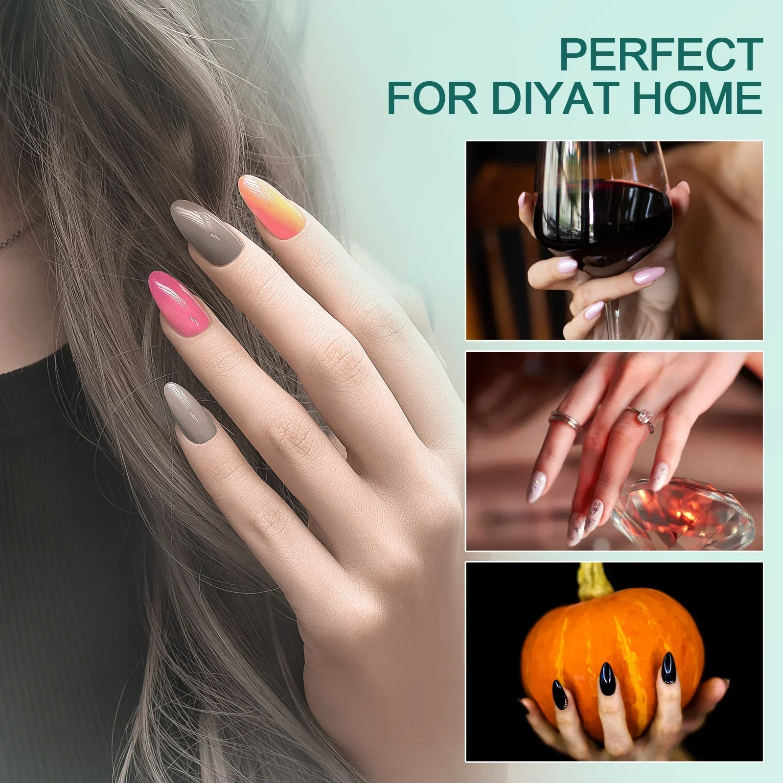 Nailpop 120 unids/caja Gel X puntas de uñas forma media corta almendra/cuadrado/puntas de uñas de Gel suave uñas postizas remojar extensiones de uñas fáciles