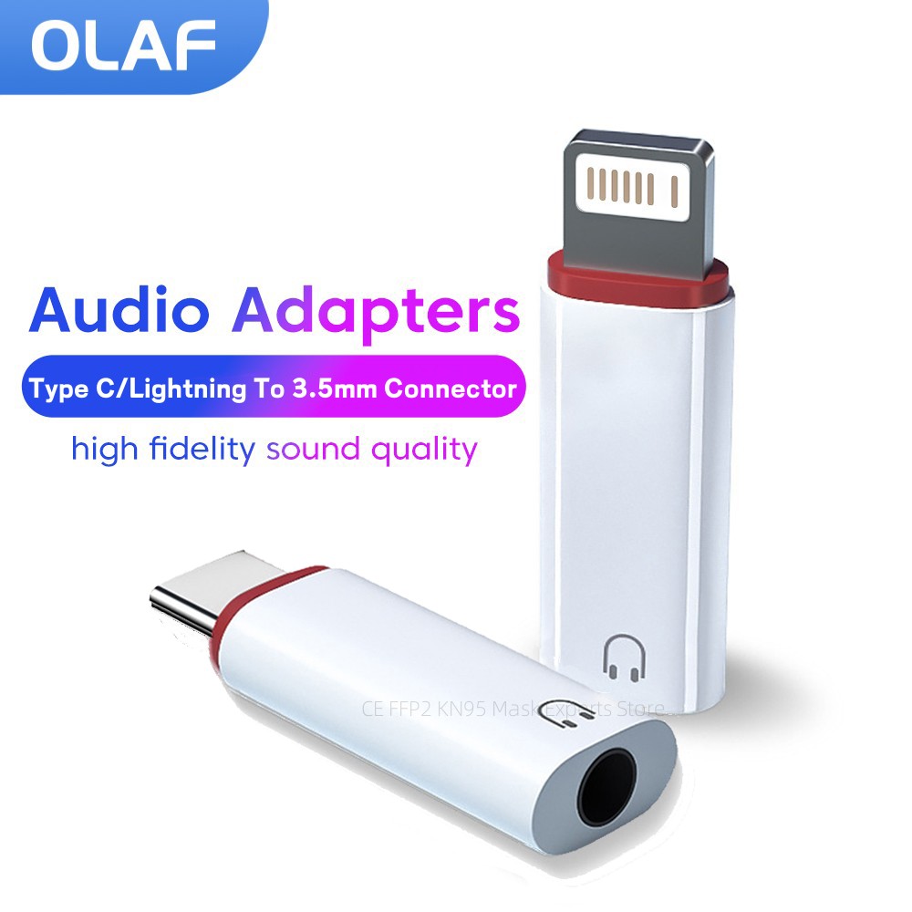 Olaf Lightning a 3 5 MM Jack adaptador auxiliar para iPhone 14 13 12 adaptador USB C conector de auriculares divisor de Audio accesorios de teléfono