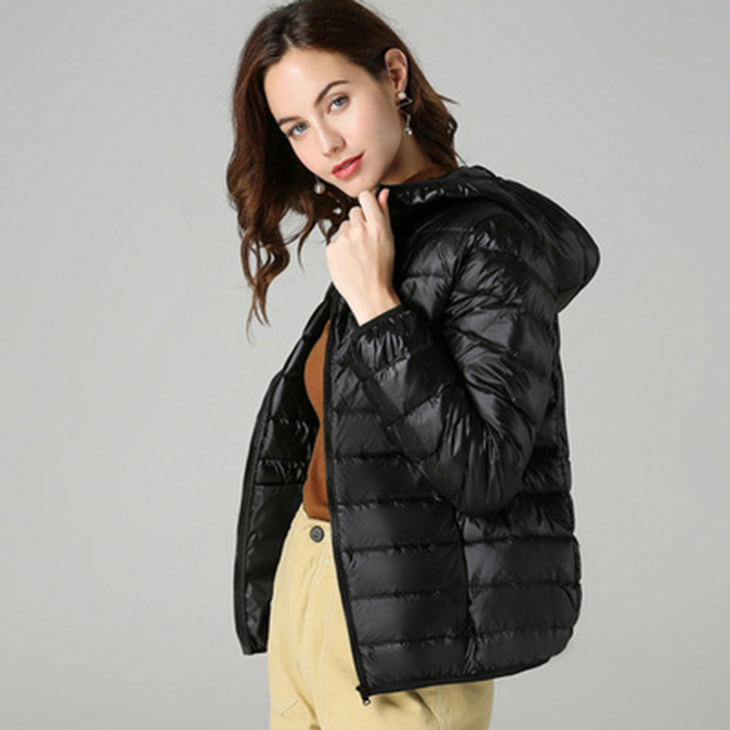 Ultra Licht Winter Witte Eend Donsjack Vrouwen Lichtgewicht Gewatteerde Vrouwelijke Jas Slanke 6XL 7XL 8XL Meisjes Kap Jas 2025 Z1
