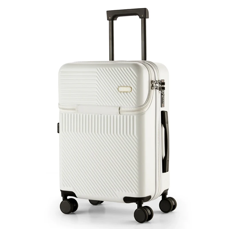 Mala multifuncional do carrinho, bagagem rolante, carrinho de senha, frente aberta, caixa de embarque do bolso, nova marca Spinner, 20 ", 22", 24 ", 26"