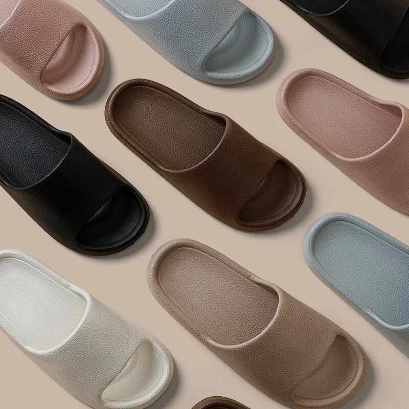 Pantoufles d'Été Plates et Légères pour Femme, Chaussures de Douche, de Énergie, Confortables, pour Couples