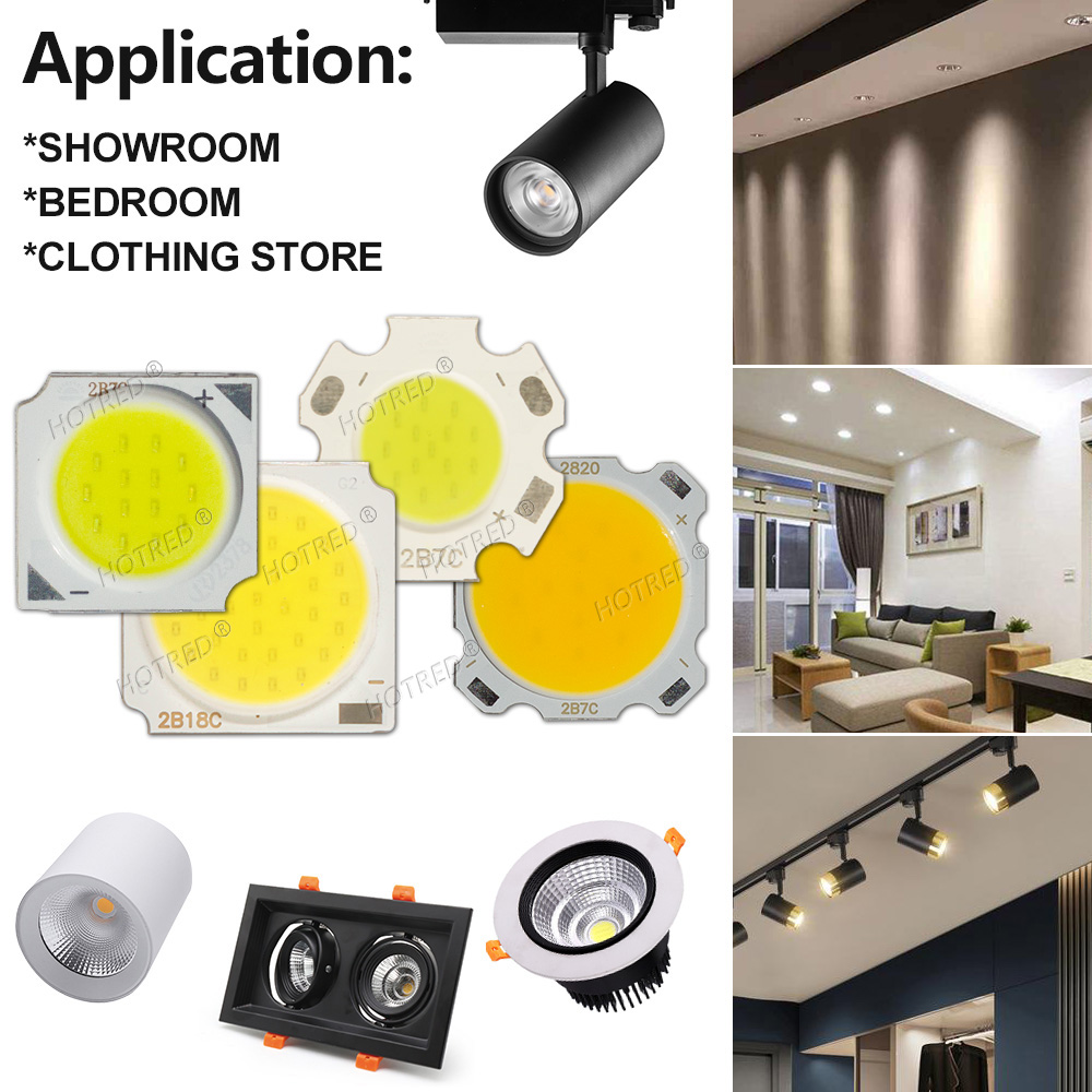10-50 個 COB LED 3 ワット 5 ワット 7 ワット 10 ワット 12 ワット 15 ワット 18 ワット 30 ワット 36 ワットニュートラルコールドウォームホワイト 13 ミリメートル 20 ミリメートル 28 ミリメートル 1919 チップランプスポットライトダウンライト DIY