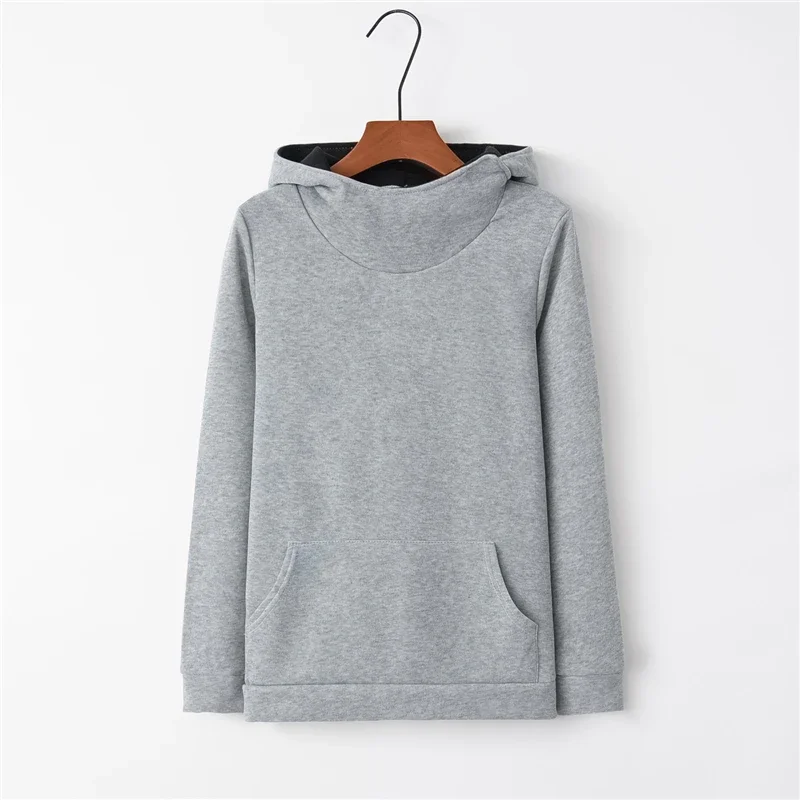 Primavera otoño sudaderas con capucha mujer chándal Color sólido moda manga larga jerseys Navidad Casual cálido sudaderas con capucha Tops