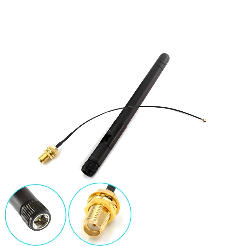 1-10 Uds 2,4 GHz 3dBi WiFi 2,4g antena aérea RP-SMA enrutador inalámbrico macho + 17cm PCI U.FL IPX a RP SMA Cable en espiral macho ESP32