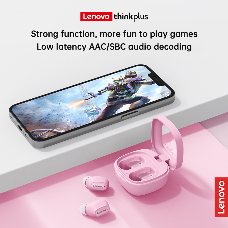 Lenovo-XT62 Fone de ouvido Bluetooth 5.3, fone de ouvido sem fio, fones de baixa latência, chamada HD com microfone duplo, fone de ouvido, original