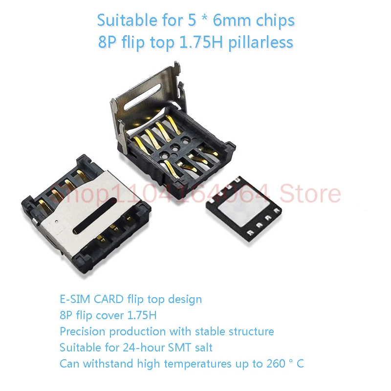 Soporte de tarjeta separado adecuado para soldar Chips ESIM de 5mm x 6mm, pruebas manuales de bricolaje y desarrollo