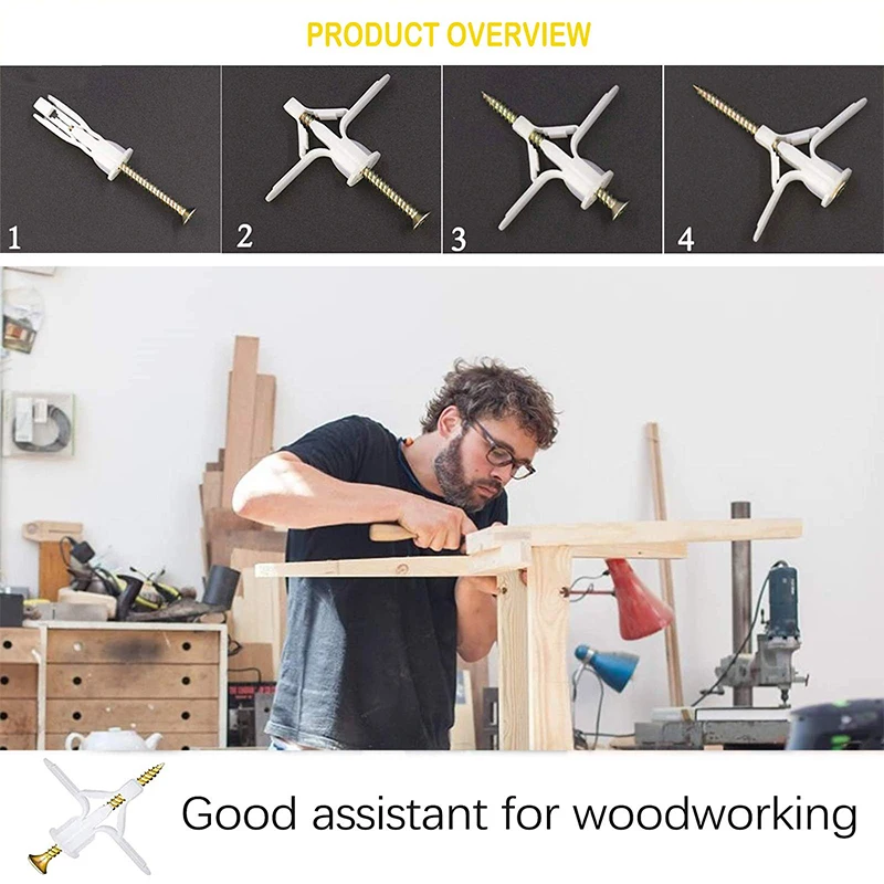 Tuyau d'expansion de Type avion, bouchon d'extension de panneau de plâtre, mur creux en forme de papillon, opération d'ongles Simple
