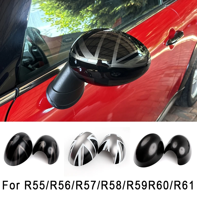 Para Mini Countryman Cooper S Clubman Paceman R55 R56 R57 R58 R59 R60 R61 la bandera negra espejo retrovisor accesorios exteriores
