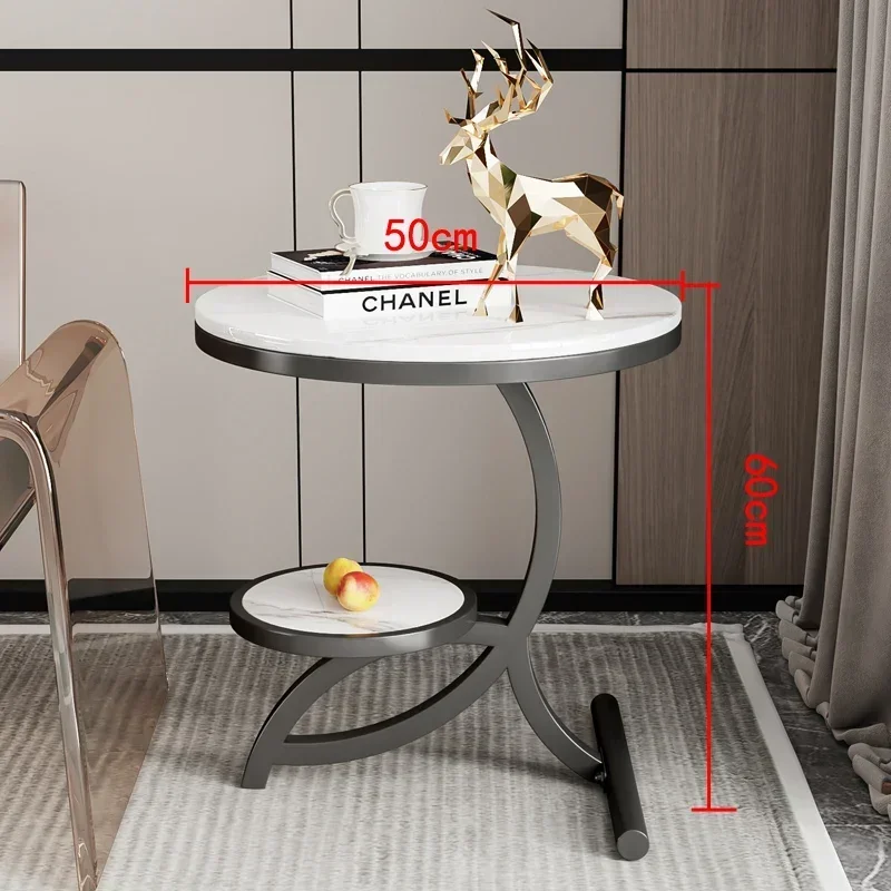 リビングルーム用の白い丸いコーヒーテーブル,大理石の円,北欧の多機能テーブル,デザイナーメタル,モダンな家具