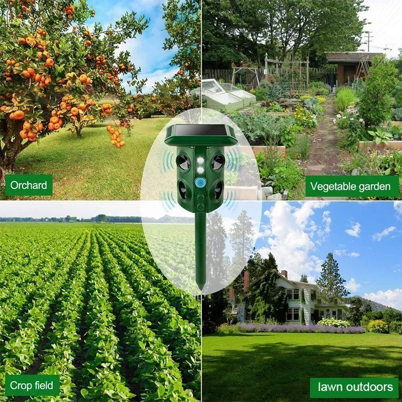 Zonne-energie Ultrasone Animal Repeller PIR Bewegingssensor Sonar Repeller Schrikken Dieren Voor Outdoor Tuin Afschrikmiddel Apparaat