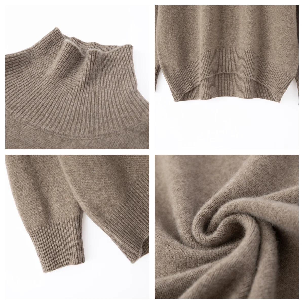 WinvyNee เสื้อผ้าผู้หญิง 100% ขนสัตว์สีขาวเสื้อคอเต่าหลวม Casual Pullover นุ่ม Outerwears PLUS ขนาดฤดูหนาว A 1103002