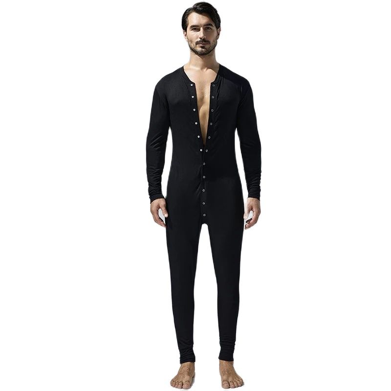 Pijama hombre sissy bodysuit masculino macacão corpo hombre macacão de uma peça pijamas sólidos ropa interior hombre confortável