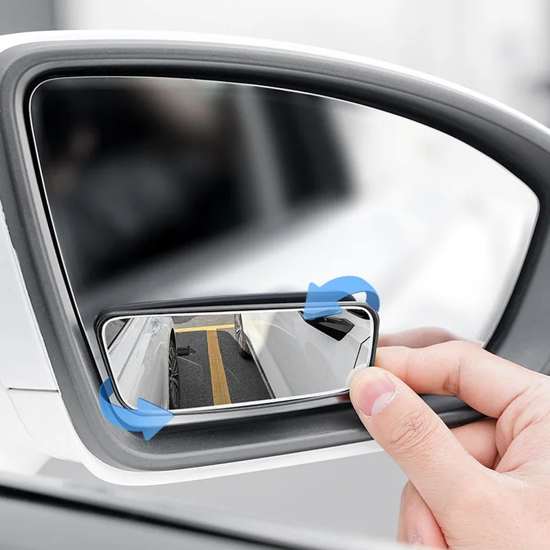 Espelho ajustável de ponto cego para carro, espelho convexo retrovisor auxiliar, espelhos redondos de grande angular para carro reverso, 360 graus, 2pcs