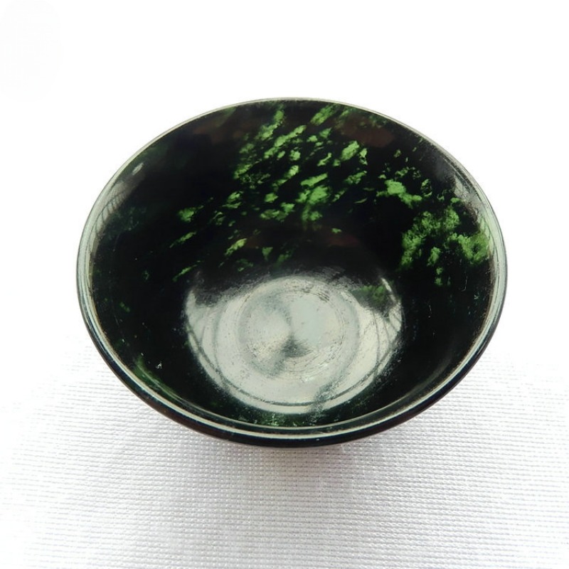 Natural Wine Glass Wine Utensils Dark Green Jade Tea Cup Medicine King Stone Jade Cup Ornament