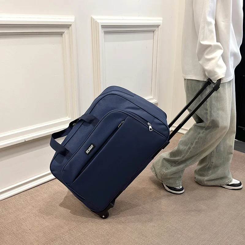 Rollgepäcktasche, große Kapazität, Reisetasche, Business-Kurztrip-Trolley, Koffer, Boarding-Gepäck, Trolley-Tasche mit Rollen