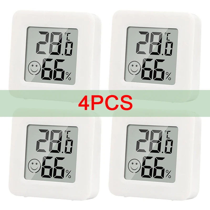4 Uds Mini LCD higrómetro termómetro interior hogar nuevo medidor Digital de temperatura humedad pantalla Digital Sensor montado en la pared