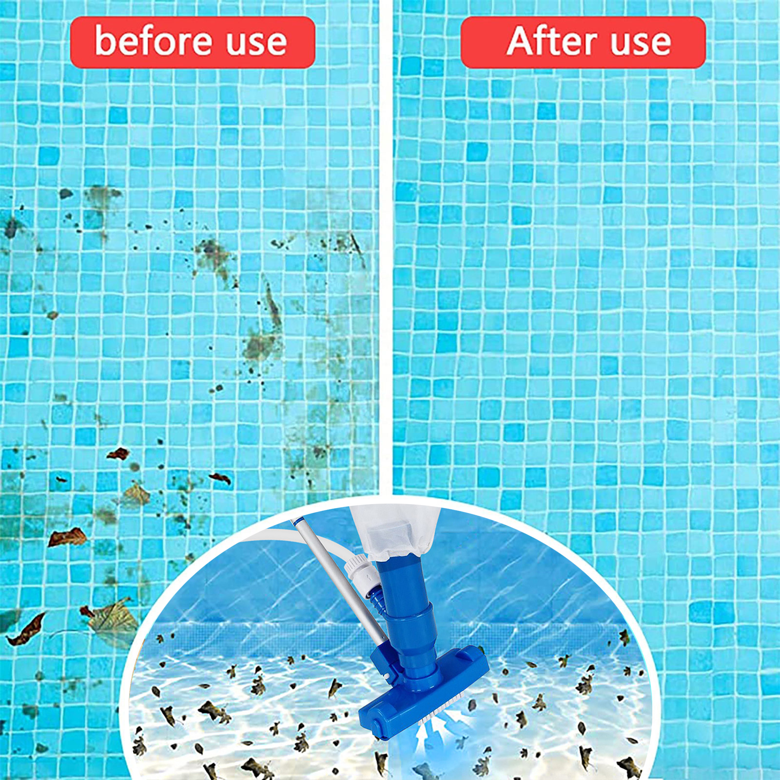 Professional Pool Cleaning Brush Set Portable Pond Vacuum Jet Underwater Cleaner with Handle for Swimming Pools Cleaning Tools