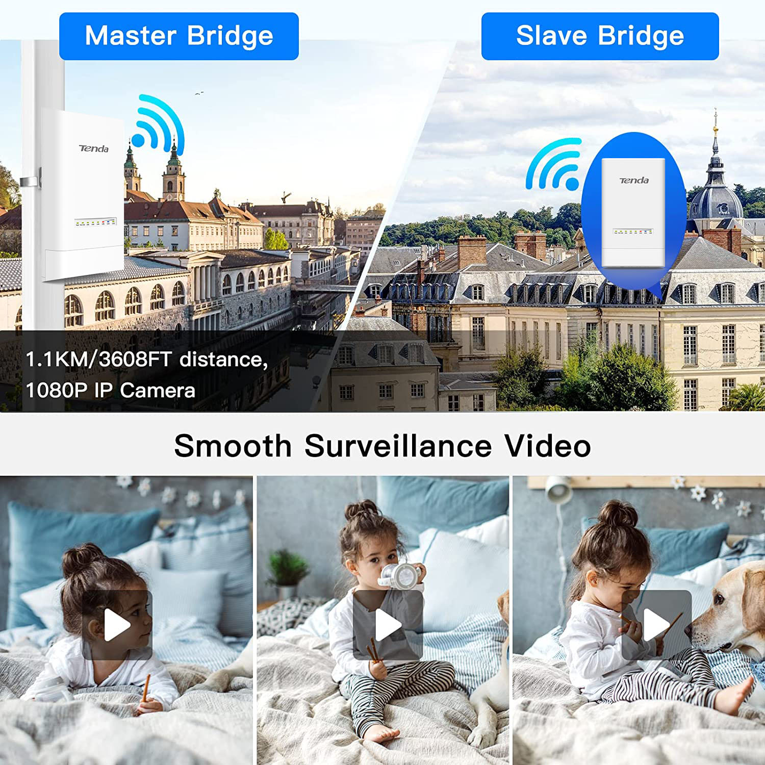 Tenda OS3 5KM 5GHz 867Mbps exterior CPE inalámbrico 5G WiFi repetidor extensor enrutador AP punto de acceso puente Wi-Fi p a p